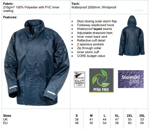 Unisex waterproof over jacket
